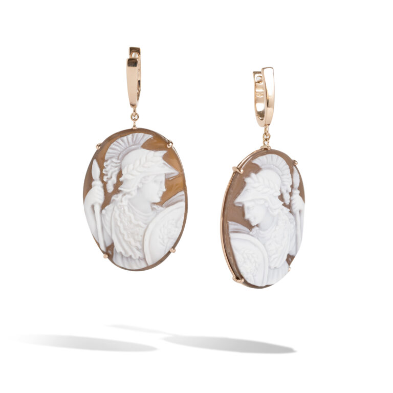 Cammeo collection earrings in rose gold and cameos