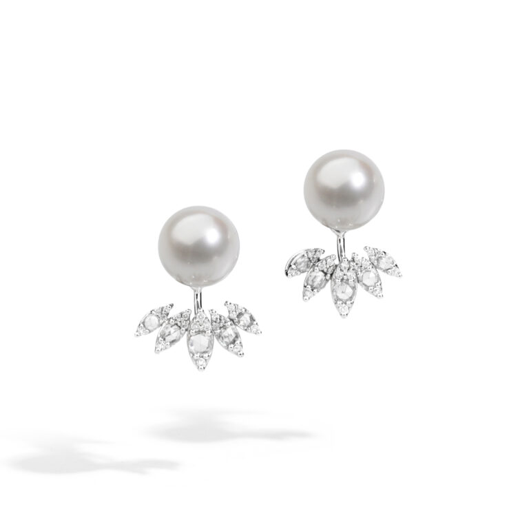 Stardust collection earrings with South Sea pearls and diamonds
