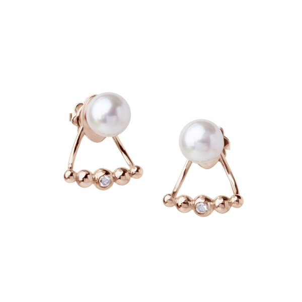 Perlage earrings with freshwater pearls and diamonds