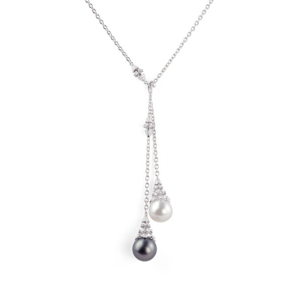Notturno collection pendant with south sea and Tahiti pearls and diamonds
