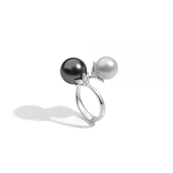 Stardust ring with south sea and Tahiti pearls and diamonds