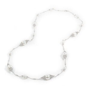 Stardust long necklace with south sea pearls and diamonds