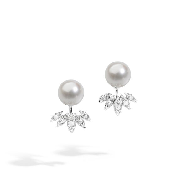 Stardust earrings with south sea pearls and diamonds