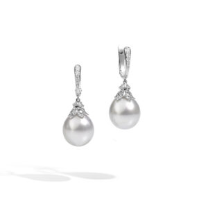 Stardust earrings with south sea pearls and diamonds
