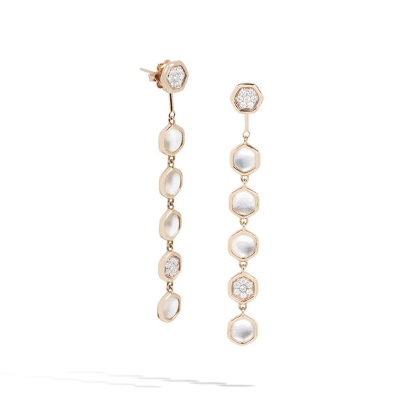 Venus earrings with mother of pearl and diamonds