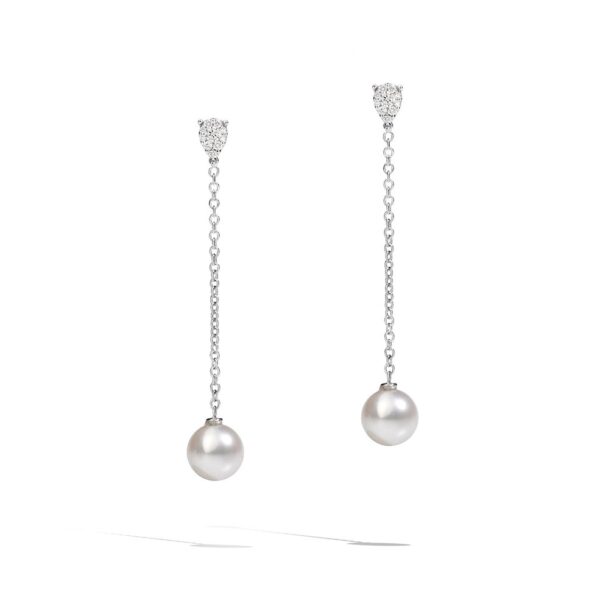 My song collection earrings in white gold freshwater pearls and diamonds