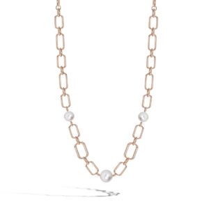 Aurum necklace in rose gold South Sea pearls and diamond