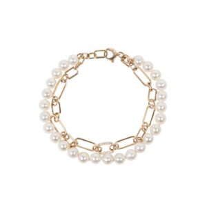 Aurum bracelet in rose gold Freshwater pearls and diamond