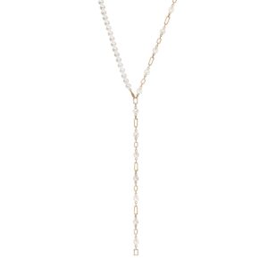 Aurum collection long necklace with freshwater pearls and diamonds
