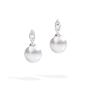 Stardust earrings in white gold South Sea pearls and diamond