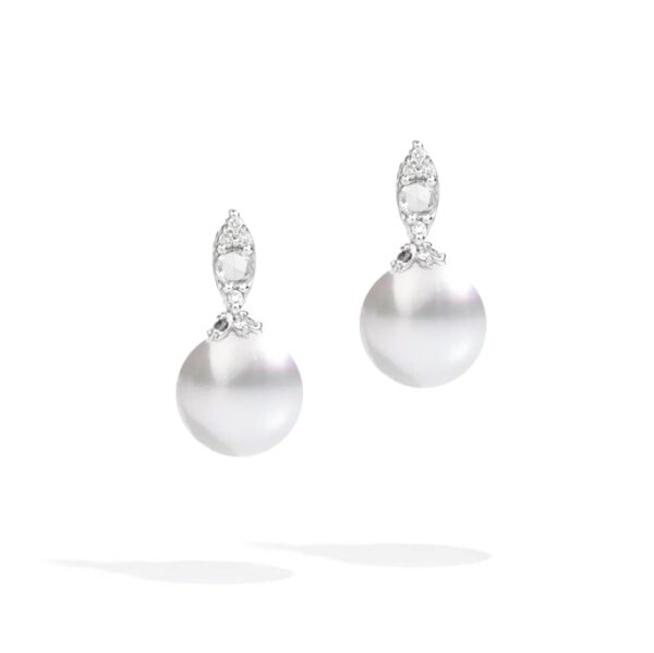 Stardust earrings in white gold South Sea pearls and diamond